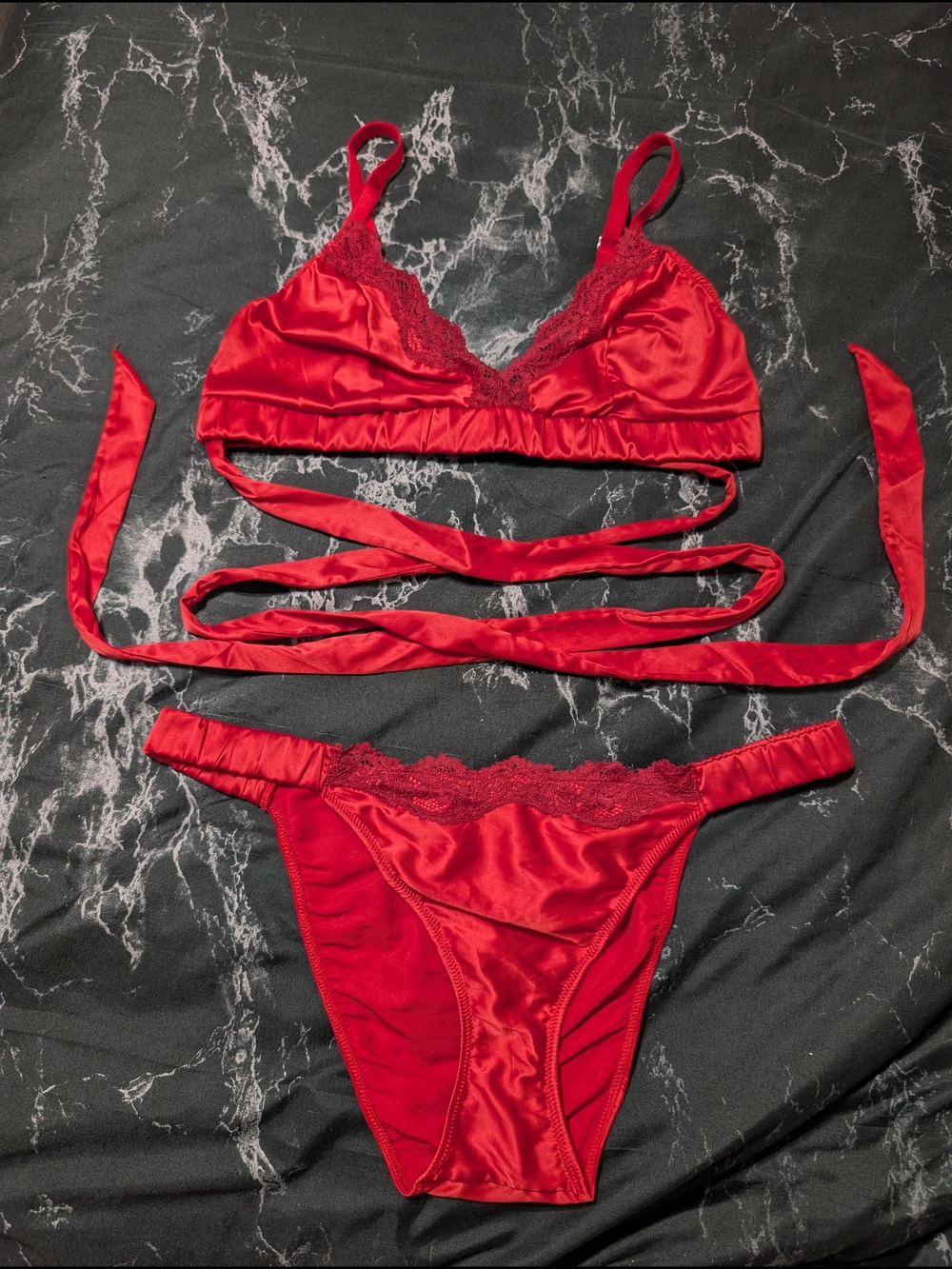 Adore Me Red "Gift Wrapped" Lingerie
